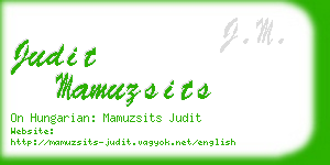 judit mamuzsits business card